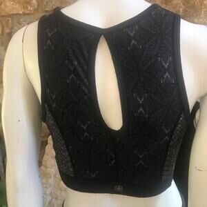 Gaiam Open Back Black Gray Sports Bra Women’s Size Large